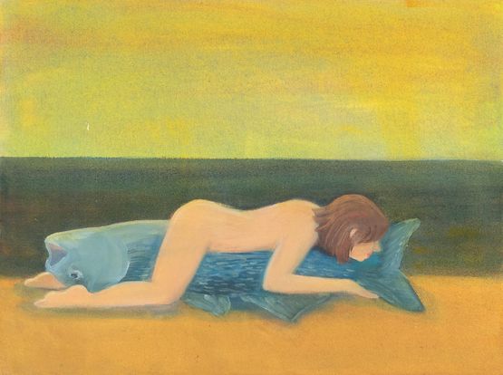 Jelena and her prince by Ariel Shefi contemporary artwork Painting