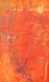 African Landscape XVI Scarlet Lake by Clive Van Den Berg contemporary artwork painting