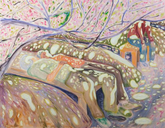 The Bougainvillea tree and the summer sun by Sohrab Hura contemporary artwork Painting