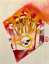 Study of The Toxic Wash French Fries by Gajin Fujita contemporary artwork drawing painting works on paper