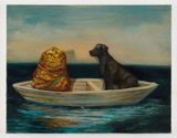 I am watching you missing you wondering about you like in a scene of an Italian movie by Chen Ching-Yuan contemporary artwork painting