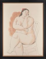 Seated woman by Fernando Botero contemporary artwork painting