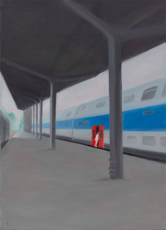 The Train from Prague to Berlin by Wu Yi contemporary artwork Painting
