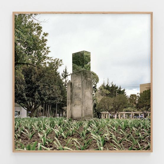 Etcetera Cubriendo con espejos a Francisco de Orellana supuesto descubridor del Amazonas. Parque Nacional Bogota 2012 - 2018 by Ivan Argote contemporary artwork Photography