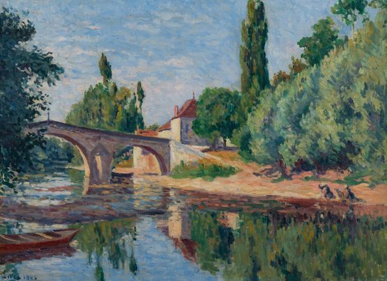 Bessy-sur-Cure Vue de la Riviere by Maximilien Luce contemporary artwork Painting