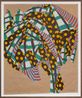 Movement Yellow Dots Green Stripes by Sydney Albertini contemporary artwork Painting