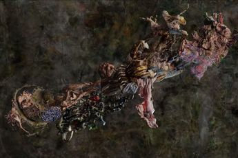 Contemporary art exhibition Fabian Marcaccio Flex-Paintants at Galerie Thomas Schulte Berlin Germany