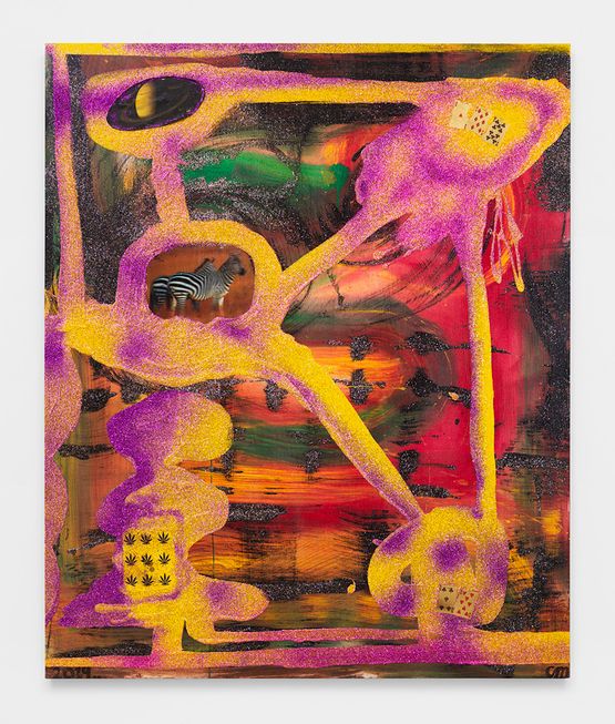 Grassland Sunset Zebras by Chris Martin contemporary artwork Mixed Media