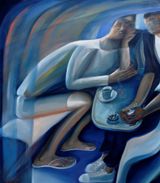 Conversation by Alvin Ong contemporary artwork painting works on paper