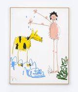 DES TIGERS GESICHT BETRAUFELN by Andi Fischer contemporary artwork drawing painting