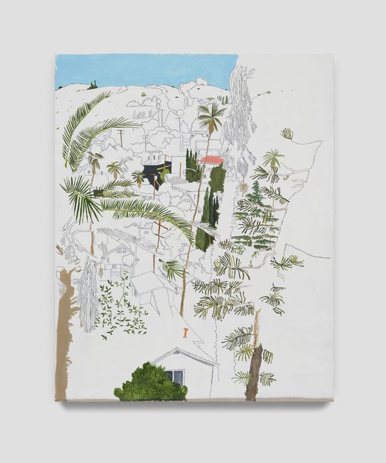 Through the trunks branches and leaves by Manuel Lopez contemporary artwork Painting