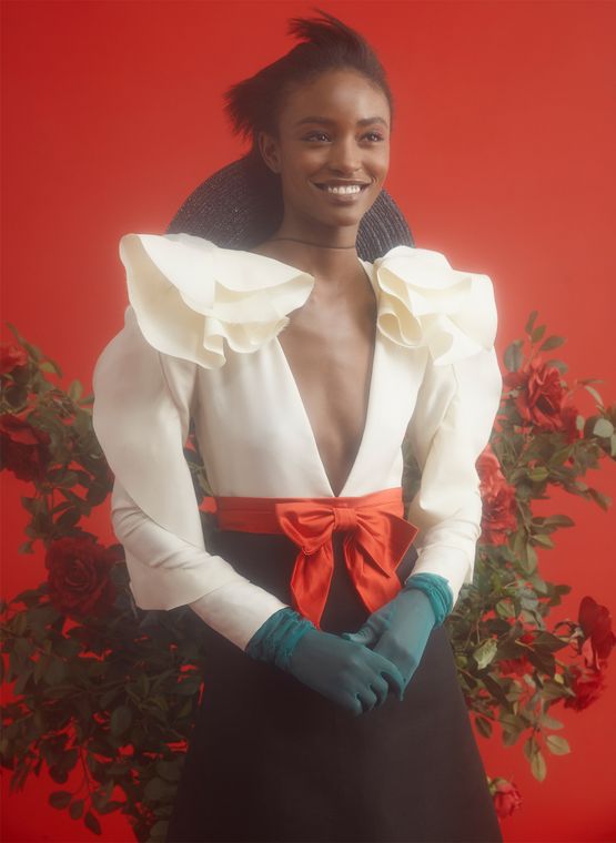 Alicia with Roses by Roe Ethridge contemporary artwork Mixed Media
