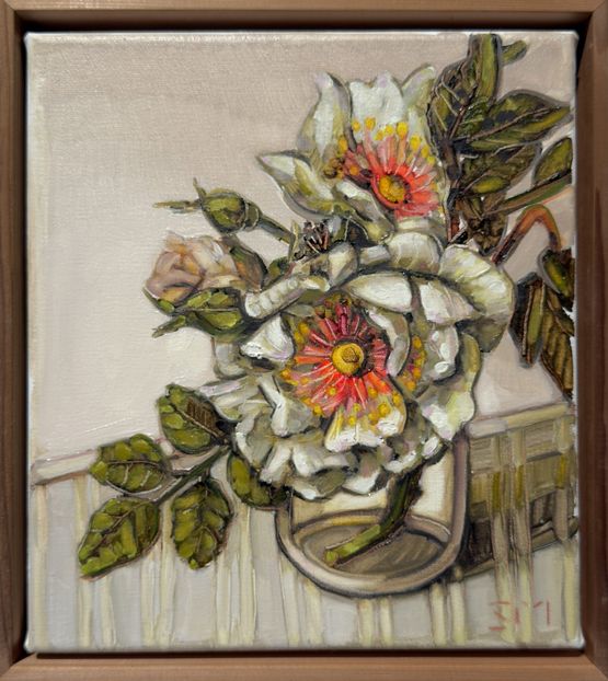Jacquline Du Pre Rose  1 by Sam Michelle contemporary artwork Painting
