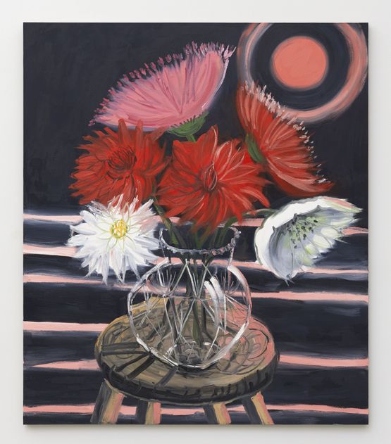 Dahlias For the Pink Moon 2023 by Ann Craven contemporary artwork Painting
