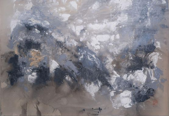Canh ong chiem 1 morning mist detail by Le Thuy contemporary artwork Painting