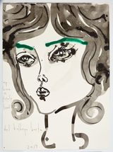 my lens is firmly fixed by Del Kathryn Barton contemporary artwork mixed media