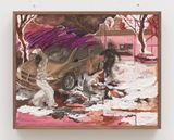 Spaghetti Car Seeing Red in Winter by Veronica Fernandez contemporary artwork painting