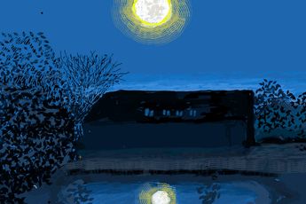 Contemporary art exhibition David Hockney Moon Room at Galerie Lelong 13 Rue de Teheran Paris France