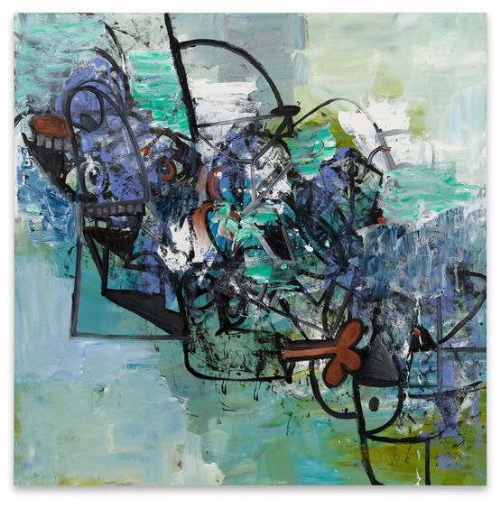 Composition in Green by George Condo contemporary artwork Painting
