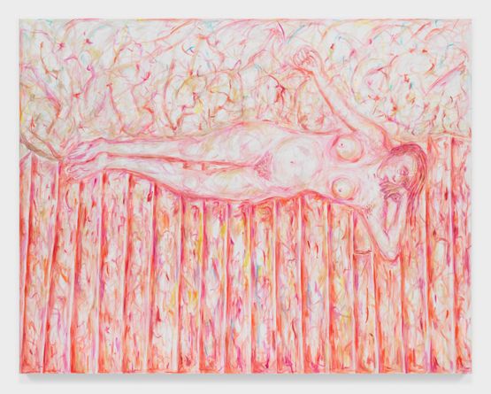 Lying LF Rags by Jutta Koether contemporary artwork Painting