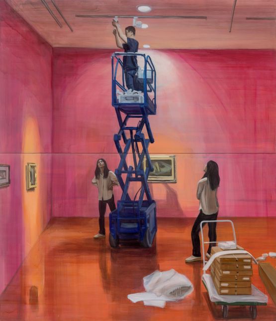 Lighting in the Pink Room by Jina Park contemporary artwork Painting
