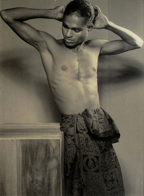 Man with printed sarong by Lionel Wendt contemporary artwork Photography