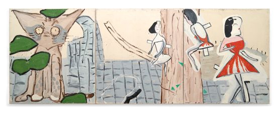 Red Twink and Ivy by Rose Wylie contemporary artwork Painting