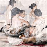 Los Distraidos III  Dreaming Global by Sandra Del Pilar contemporary artwork painting textile