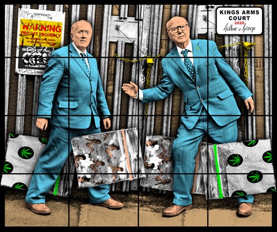KINGS ARMS COURT by Gilbert  George contemporary artwork Mixed Media