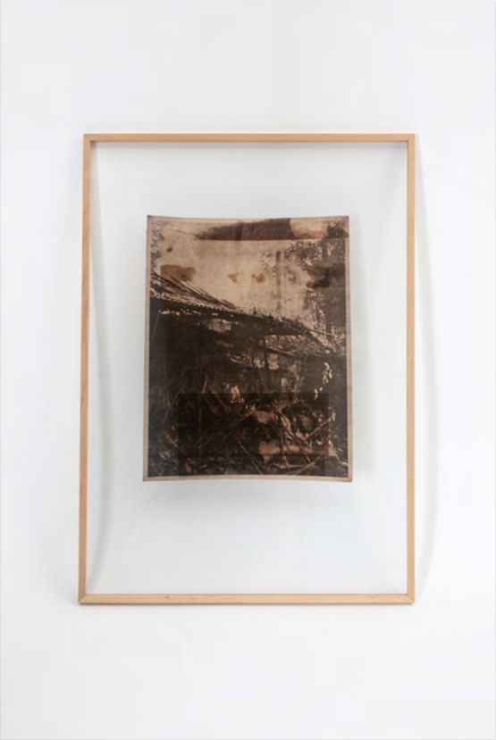 Interventions Hut fire from One Day Well Understand by Chi Yin Sim contemporary artwork Painting