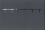 Study for Crossing the Hudson The Gradual Illumination of the Poughkeepsie Railway Bridge Over a Period of One Year A Speed of 2 Metres Per Night by Anthony McCall contemporary artwork Installation