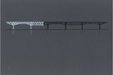 Study for Crossing the Hudson The Gradual Illumination of the Poughkeepsie Railway Bridge Over a Period of One Year A Speed of 2 Metres Per Night by Anthony McCall contemporary artwork installation