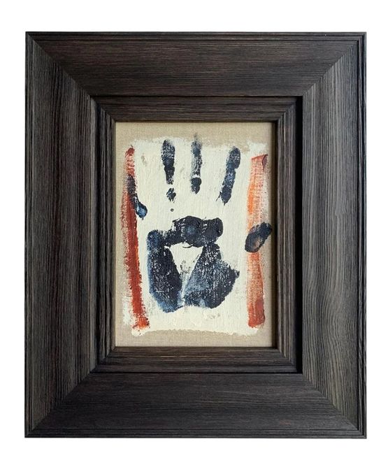 Self Portrait red hand by Billy Childish contemporary artwork Painting