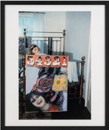 Untitled Pauline holding 5-4-3-2-1 painting  by Michael Ward contemporary artwork photography