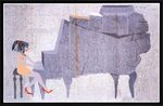 Girl playing the piano by Azade Koker contemporary artwork Painting