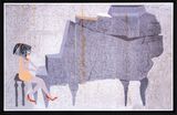 Girl playing the piano by Azade Koker contemporary artwork painting