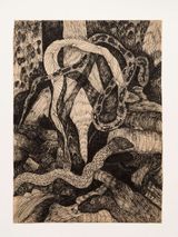 Untitled from the BlackWhite Animals series by Wanda Pimentel contemporary artwork works on paper