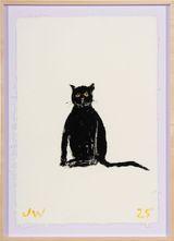 Black Cat by Jenny Watson contemporary artwork painting works on paper