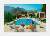Palm Spring Pool Party by Natalia Ocerin contemporary artwork painting