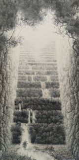 Timeless landscape by Ruben Fuentes contemporary artwork painting works on paper drawing