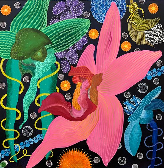 The Conversation by Michael McHugh contemporary artwork Painting