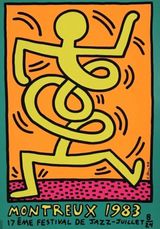 Montreux Jazz Festival - yellow by Keith Haring contemporary artwork print
