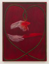 Red Morning Glory Red Knife by Srijon Chowdhury contemporary artwork painting