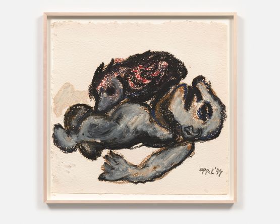 Man and Animal no.1 by Karel Appel contemporary artwork Drawing