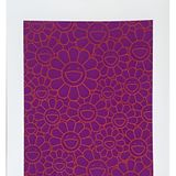 October Story Silkscreen Orange Lavender Flowers by Takashi Murakami contemporary artwork print