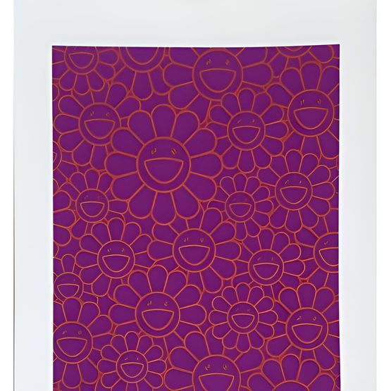 October Story Silkscreen Orange Lavender Flowers by Takashi Murakami contemporary artwork Print