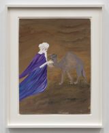 Man with Camel by Marian Spore Bush contemporary artwork works on paper