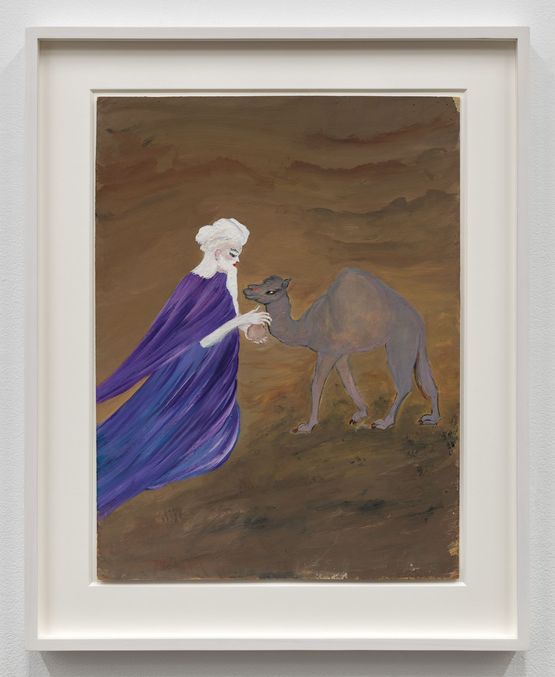 Man with Camel by Marian Spore Bush contemporary artwork Works on Paper