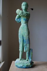 Green Golfer by Linda Marrinon contemporary artwork sculpture