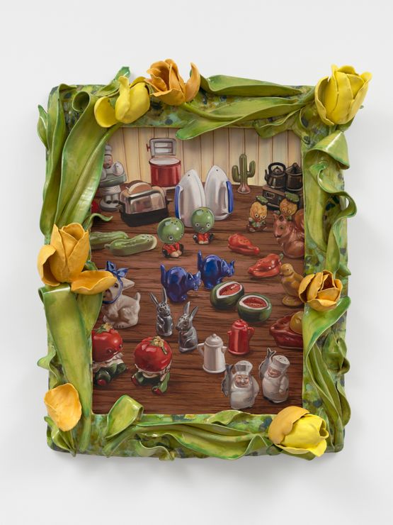 Tulips on the table mean that spring is on the way by Stephanie Temma Hier contemporary artwork Painting